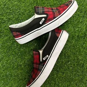 Men Vans Slip On ‘Tartan Plaid’ - Size 8M - Great Condition & Clean
